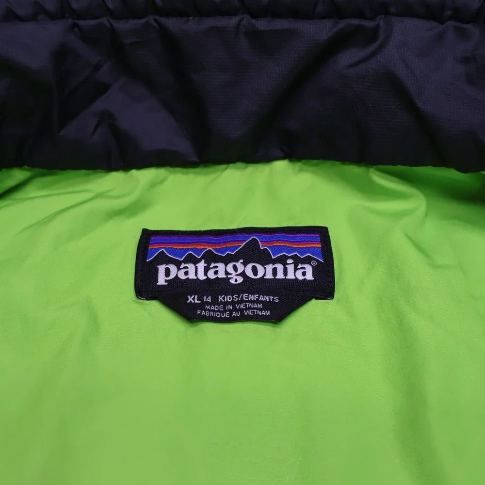 Patagonia Nano Puff Jacket Kids XL 14 Gray Insulated Light Pack Quilted Full Zip